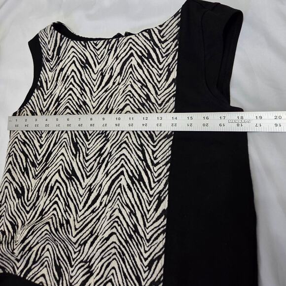 Ann Taylor sleeveless down to knee length black and white dress womens size M - Picture 7 of 7